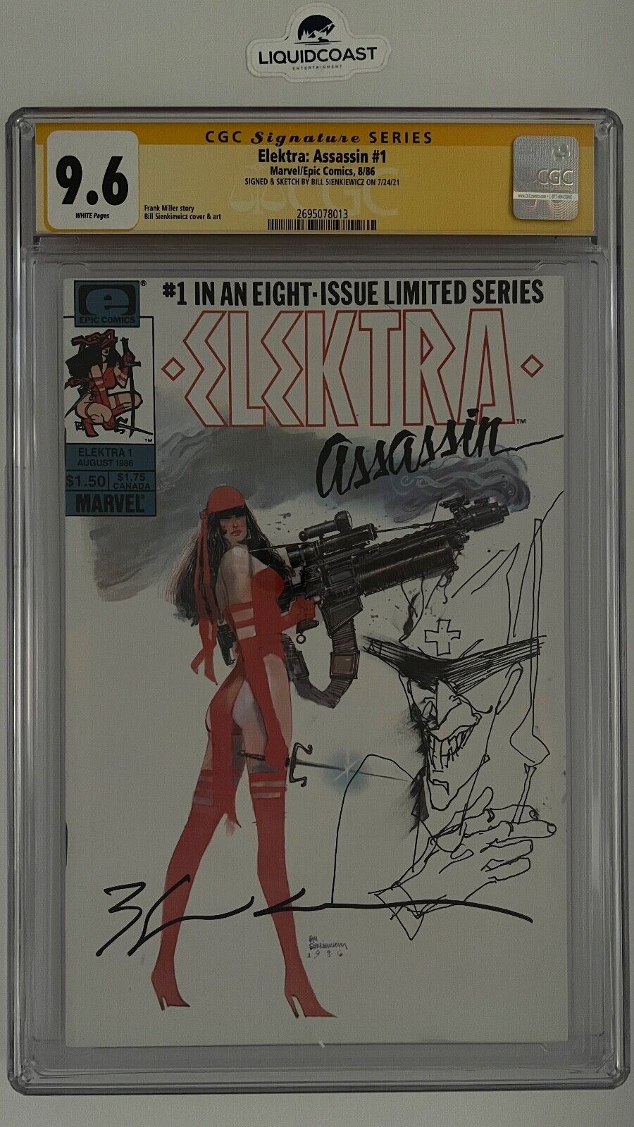 Elektra: Assassin #1 SS CGC 9.6 SIGNED & SKETCH BY BILL SIENKIEWICZ