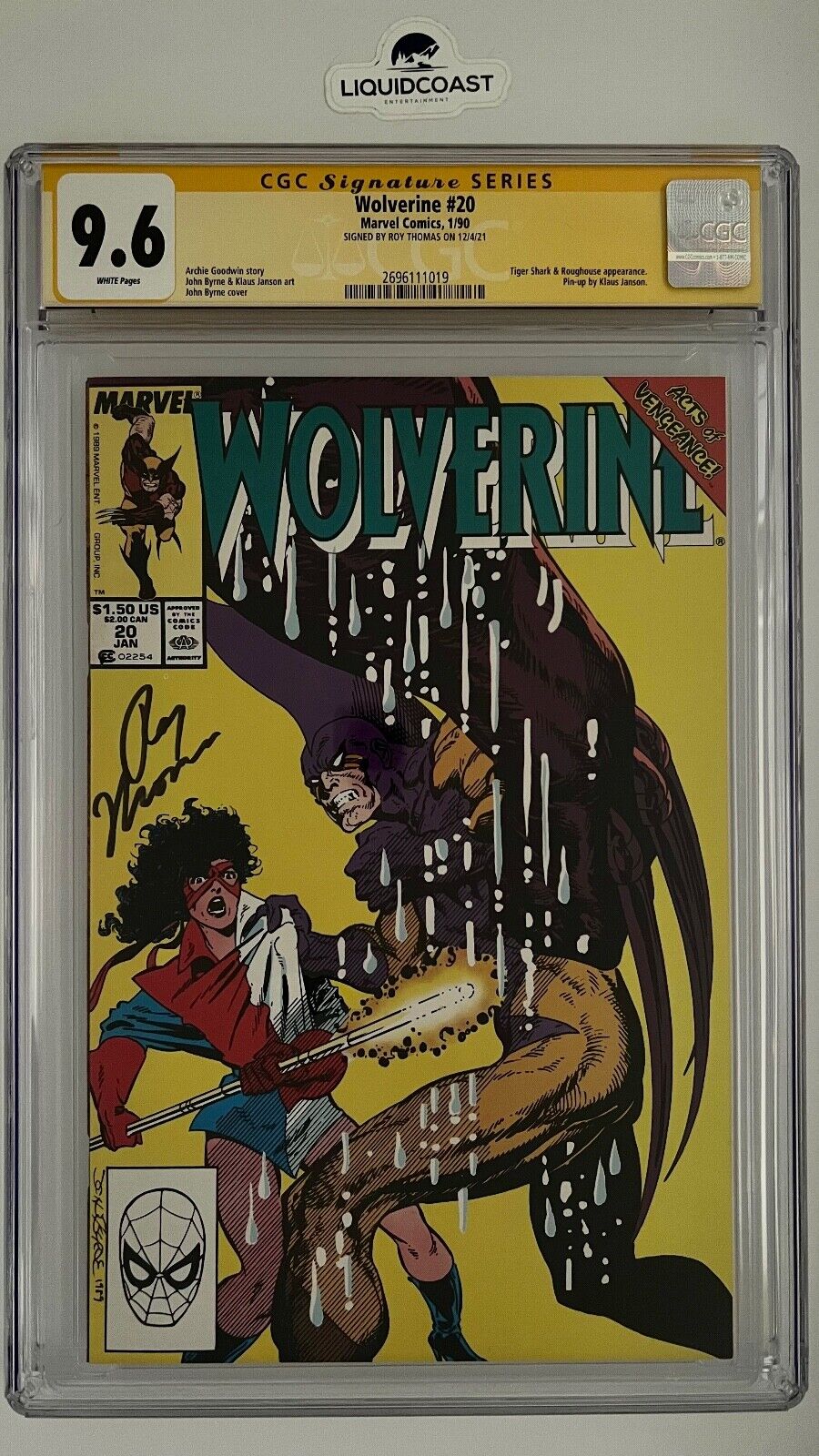Wolverine #20 SS CGC 9.6 SIGNED BY ROY THOMAS