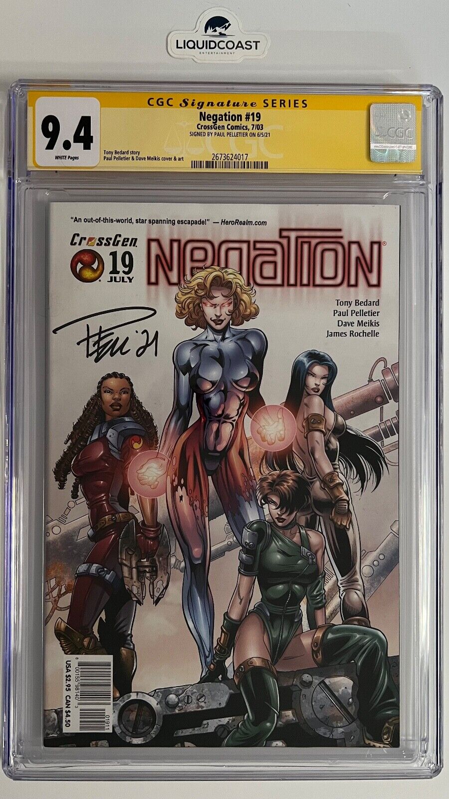 Negation #19 SS CGC 9.4 SIGNED BY PAUL PELLETIER