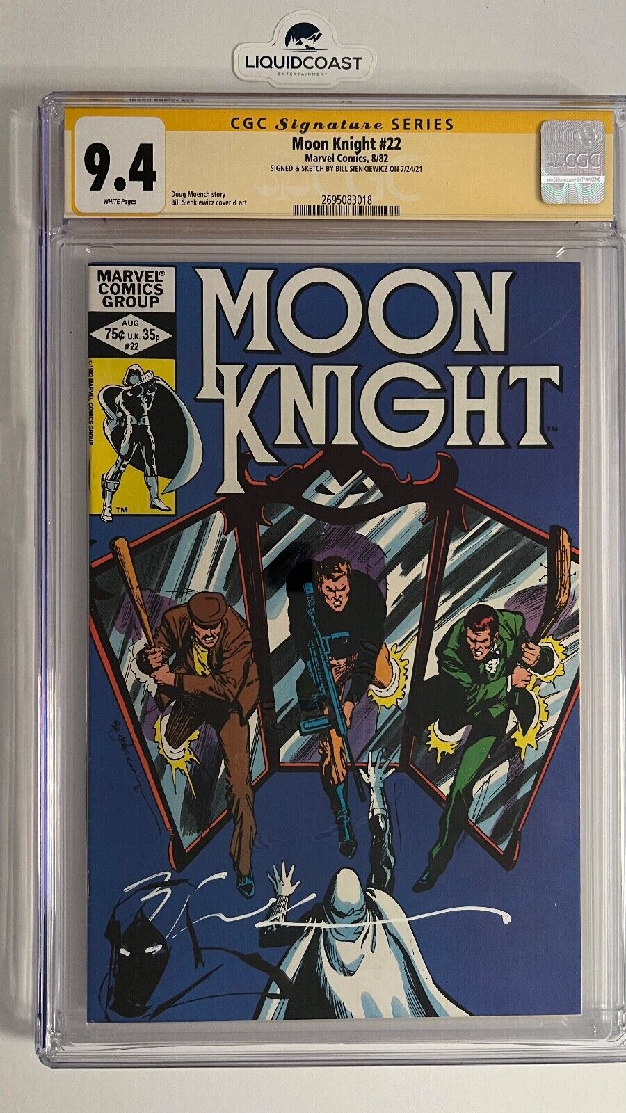 Moon Knight #22 SS CGC 9.4 SIGNED & SKETCH BY BILL SIENKIEWICZ