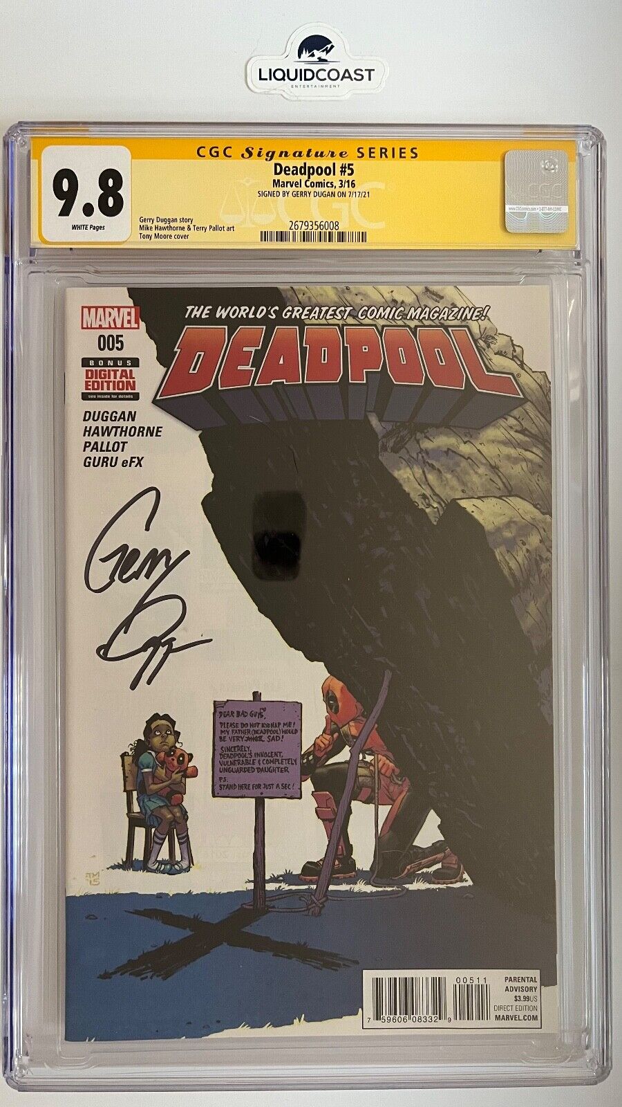 Deadpool #5 SS CGC 9.8 Signed by Gerry Dugan