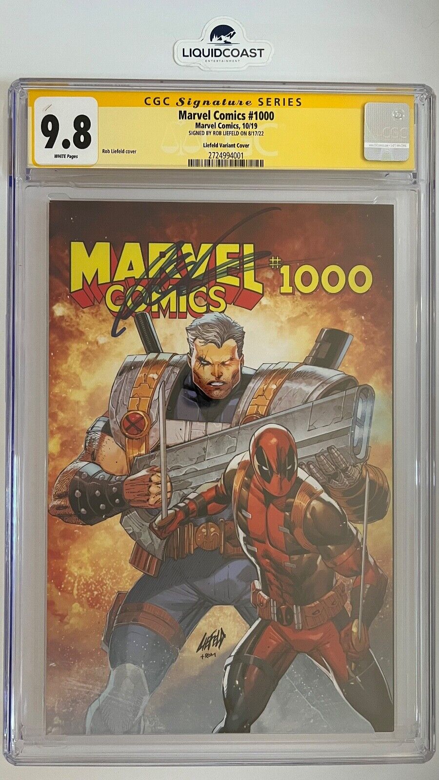 Marvel Comics #1000 SS CGC 9.8 SIGNED BY ROB LIEFELD Liefeld Variant Cover