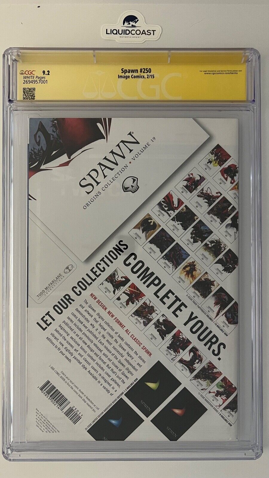 Spawn #250 SS CGC 9.2 SIGNED BY JONBOY MEYERS