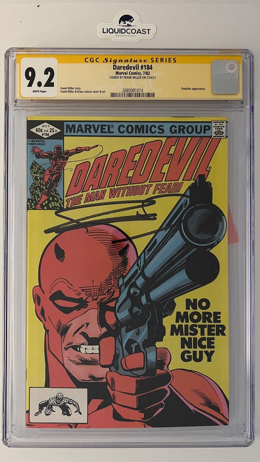 Daredevil #184 SS CGC 9.2 SIGNED BY FRANK MILLER
