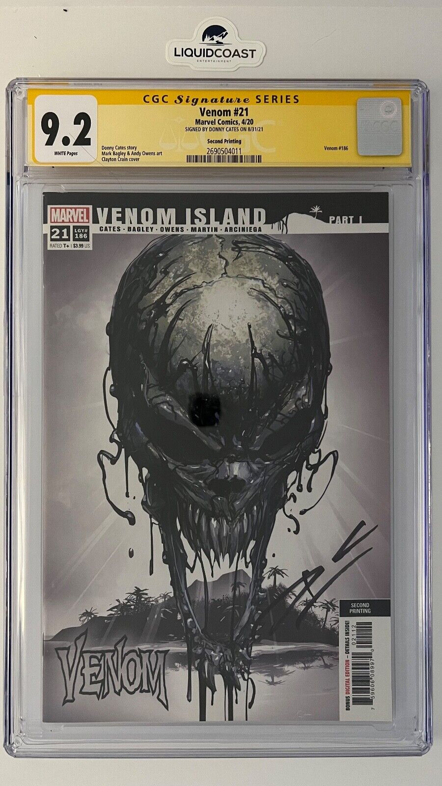 Venom #21 SS CGC 9.2 SIGNED BY DONNY CATES Second Printing