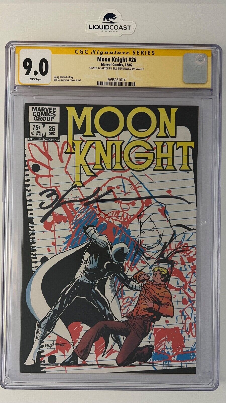 Moon Knight #26 SS CGC 9.0 SIGNED & SKETCH BY BILL SIENKIEWICZ