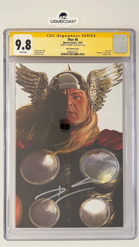 Thor #8 SS CGC 9.8 signed by DONNY CATES Ross Variant Cover