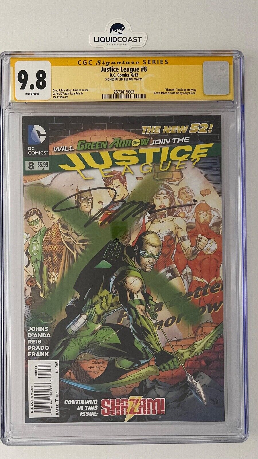 Justice League #8 SS CGC 9.8 signed by JIM LEE