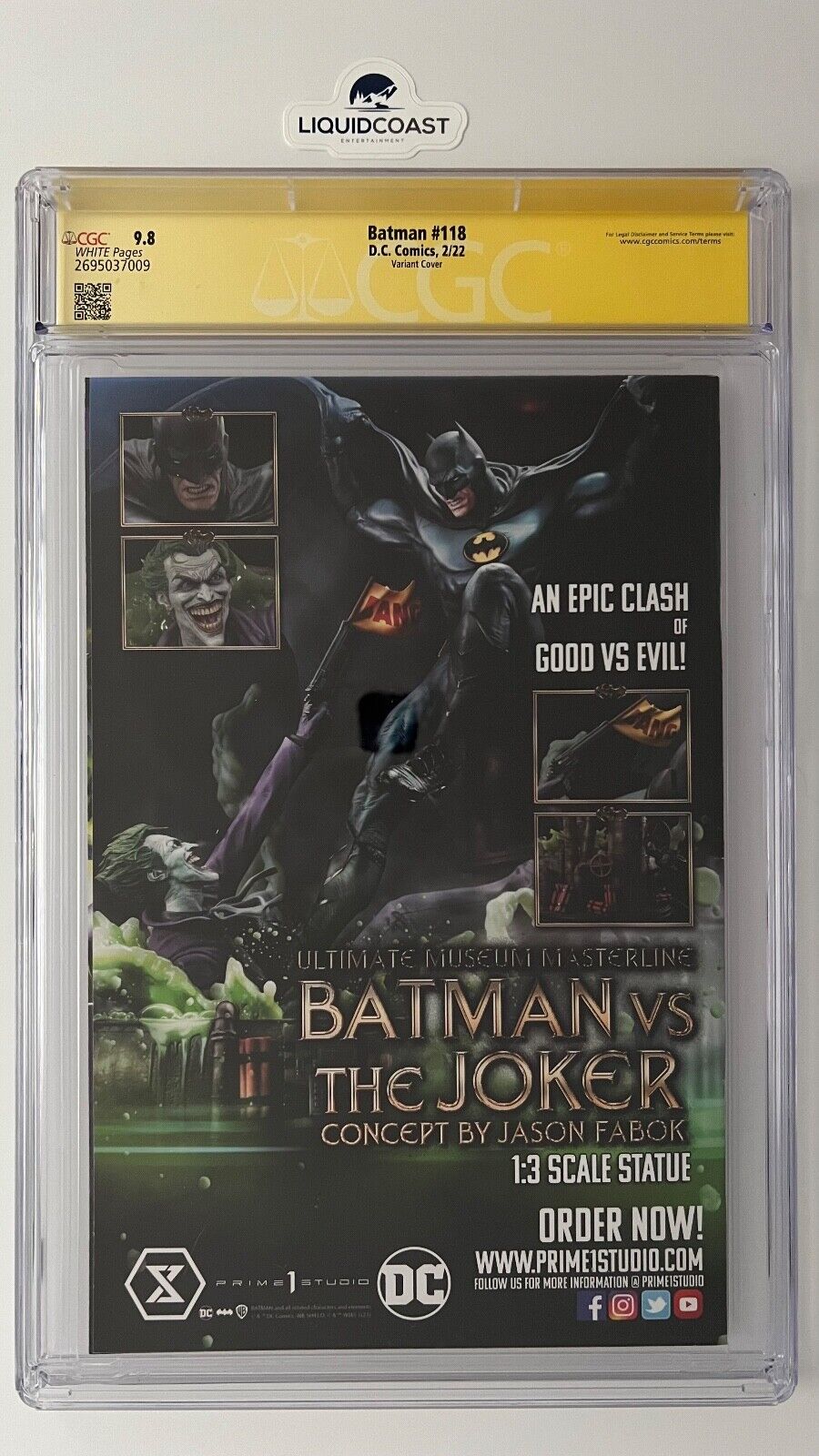 Batman #118 SS CGC 9.8 signed by JOSHUA WILLIAMSON Variant Cover