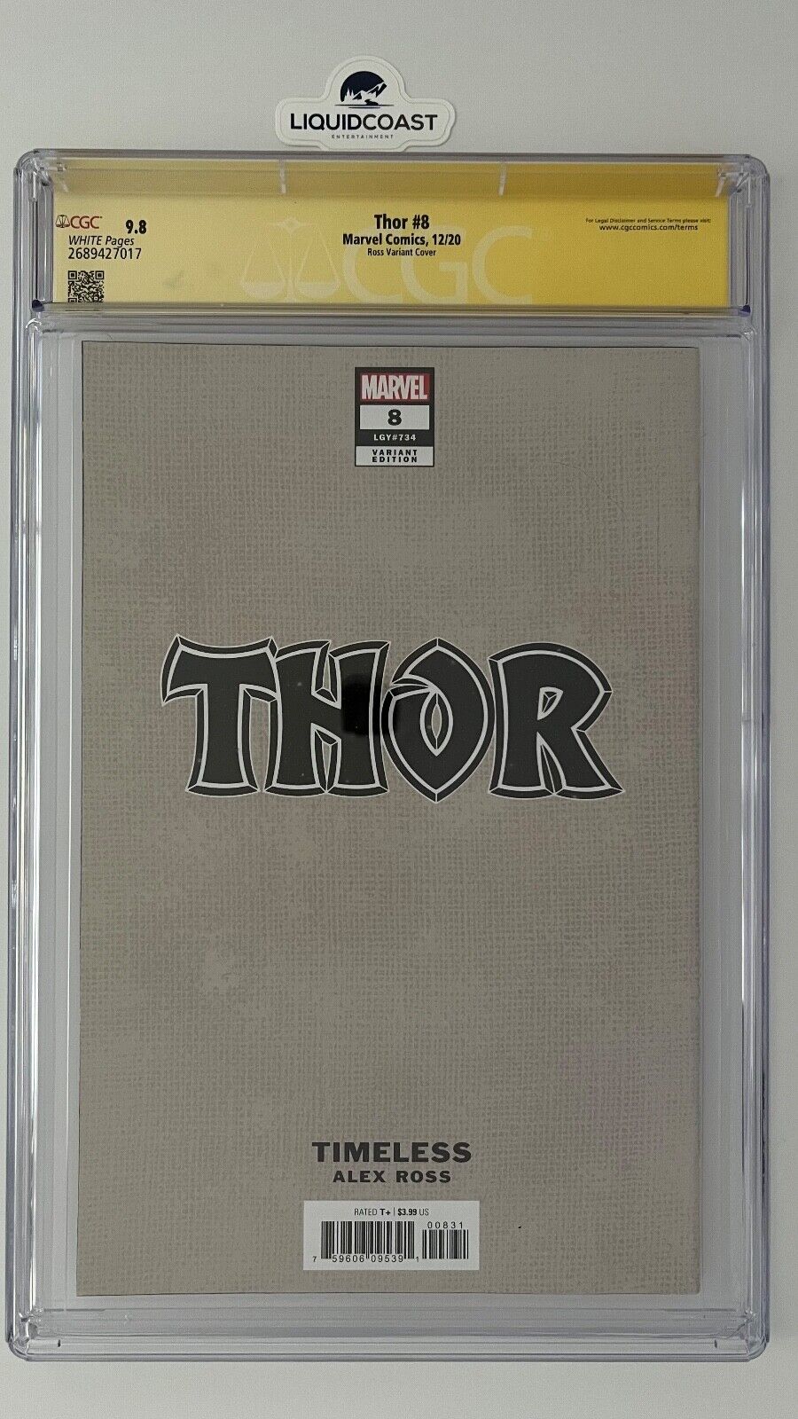 Thor #8 SS CGC 9.8 signed by DONNY CATES Ross Variant Cover