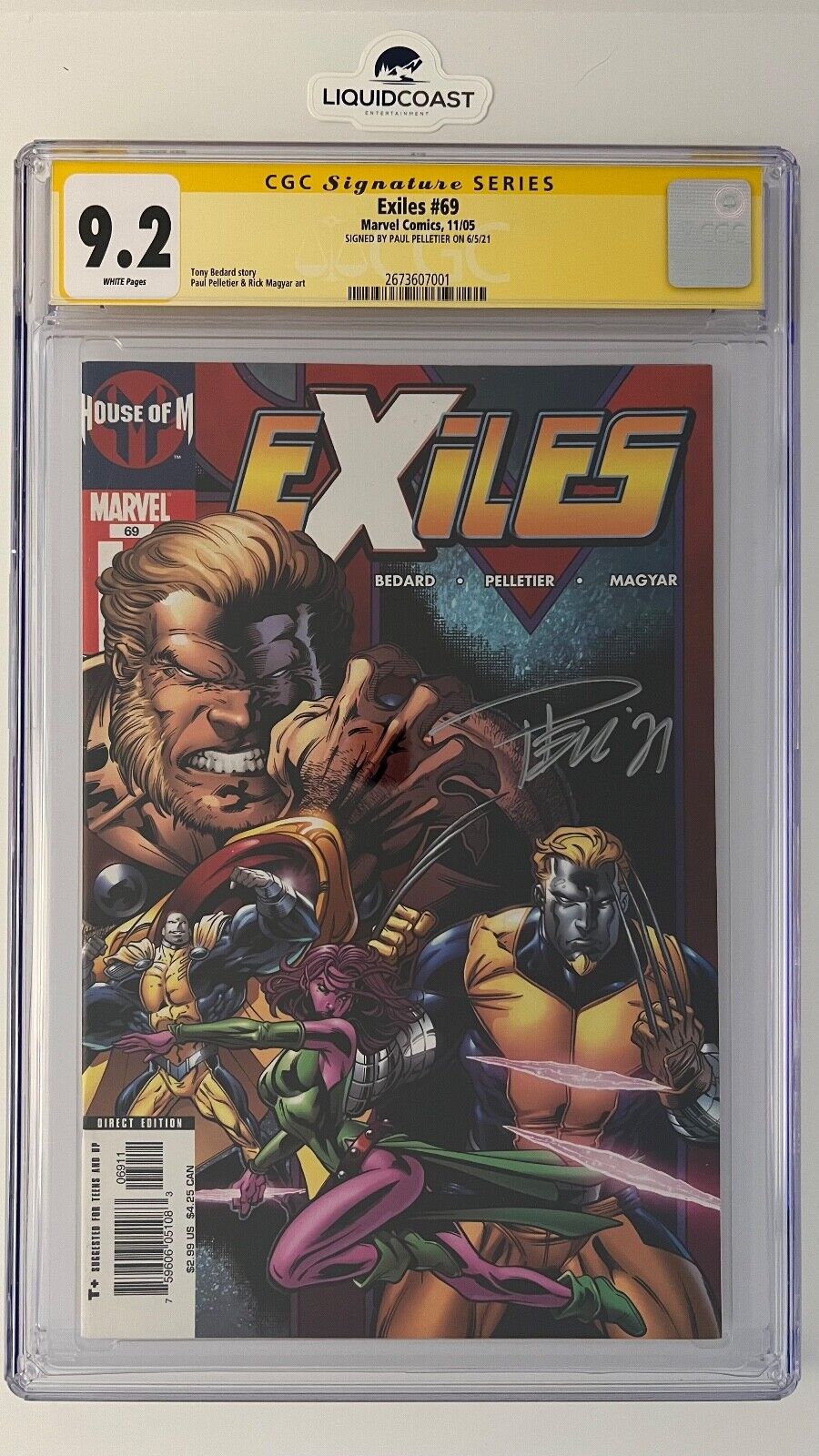 Exiles #69 SS CGC 9.2 signed by Paul Pelletier