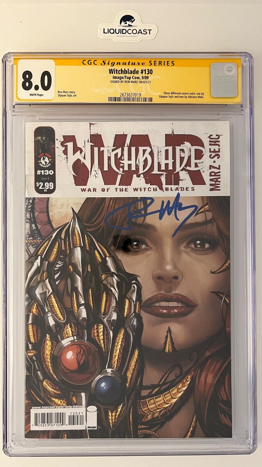 Witchblade #130 SS CGC 8.0 signed by Ron Marz