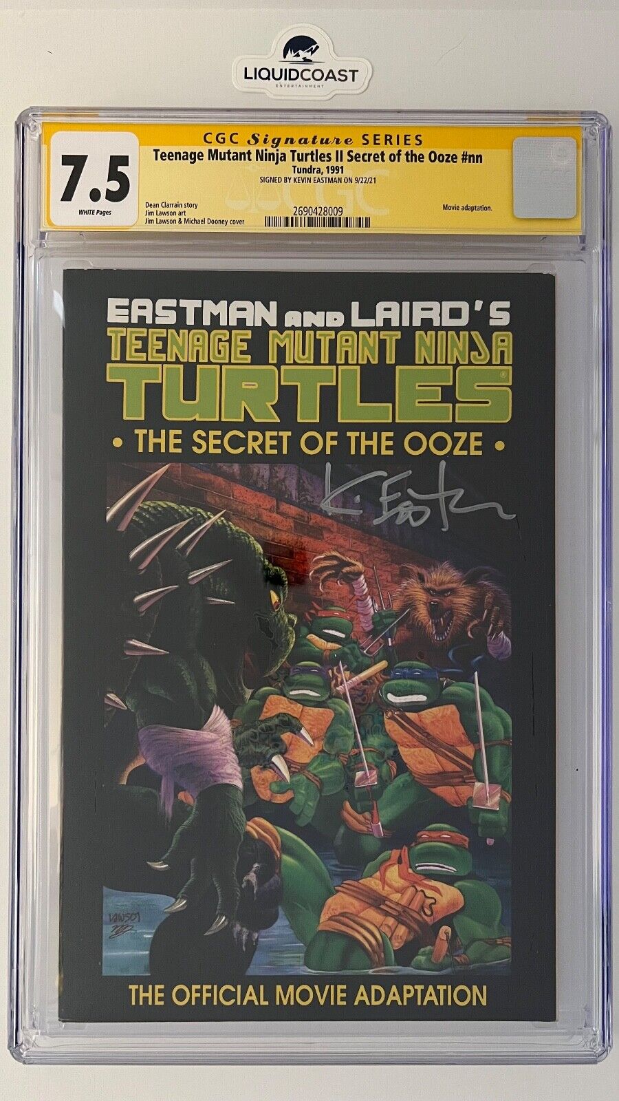 Teenage Mutant Ninja Turtles II Secret of the Ooze SS CGC 7.5 signed by Eastman