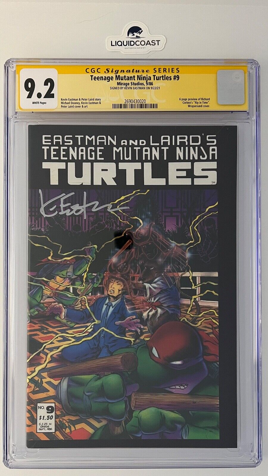 Teenage Mutant Ninja Turtles #9 SS CGC 9.2 signed by Kevin Eastman