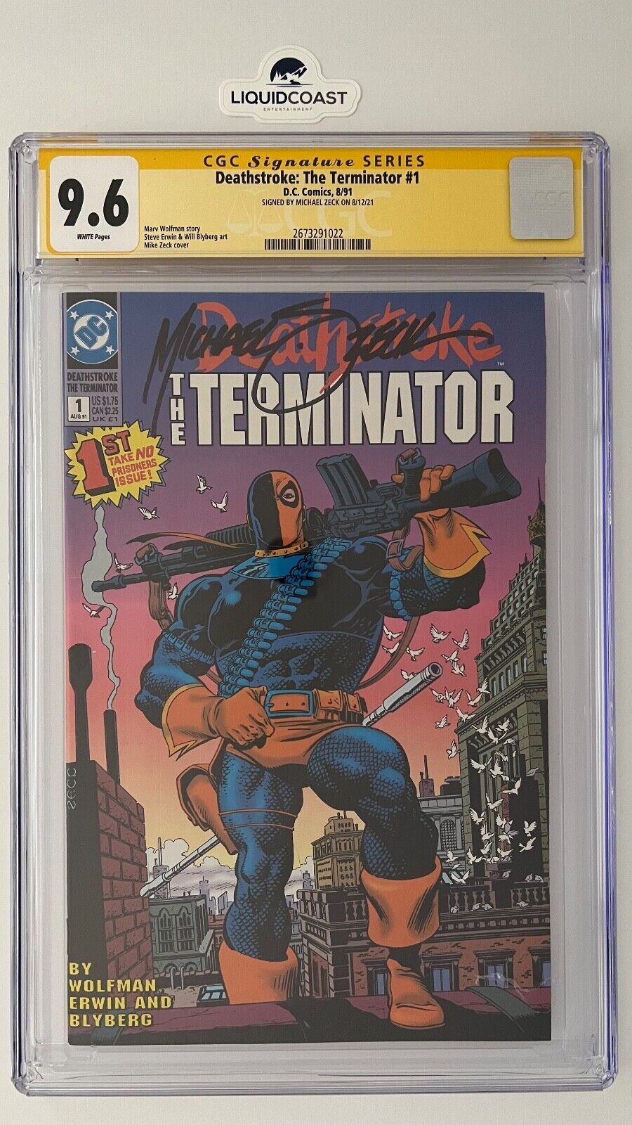 Deathstroke: The Terminator #1 SS CGC 9.6 signed by Michael Zeck
