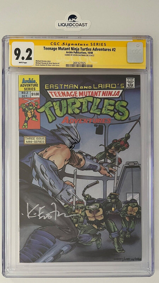 Teenage Mutant Ninja Turtles Adventures #2 SS CGC 9.2 signed by Kevin Eastman